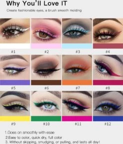 HANDAIYAN® | Liquid Eyeliner | Set Van 12 Kleuren | Gekleurde Eyeliner Set | Make Up | Waterproof | Langhoudend -Oogmake Up Winkel 1021x1200