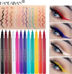 HANDAIYAN 12 Kleuren Mat Sneldrogend Niet Gemakkelijk Uit Te Vegen Kleur Eyeliner Set Make-up Show 9 HANDAIYAN 12 Kleuren Mat Sneldrogend Niet Gemakkelijk Uit Te Vegen Kleur Eyeliner Set Make-up Show -Oogmake Up Winkel 1158x1200