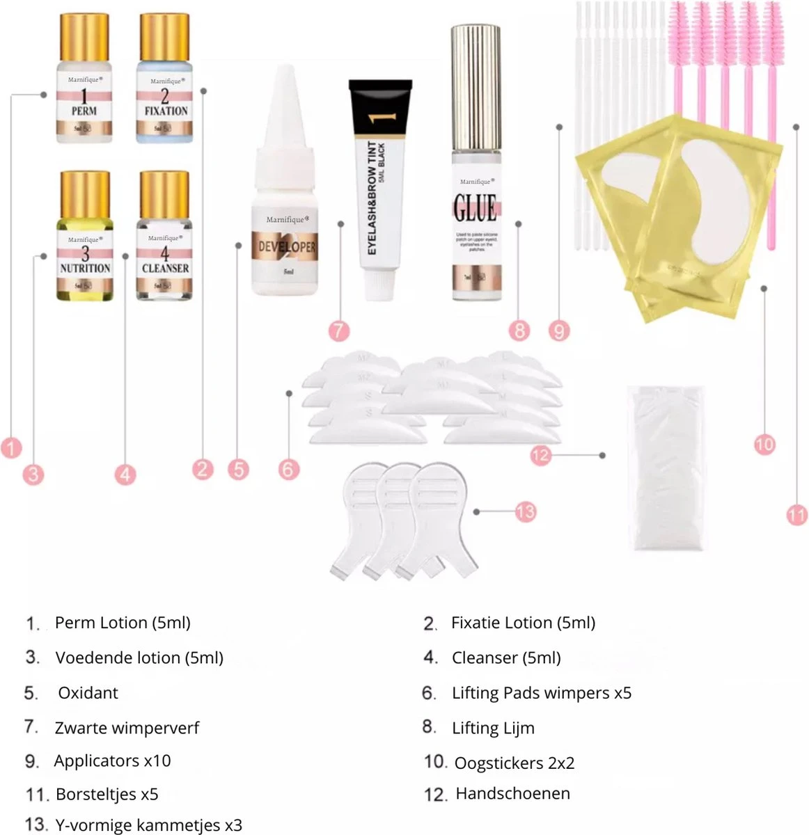Marnifique® - Professional Lash Lift Kit - Wimper Lift - Inclusief Zwarte Wimperverf - Wimperlifting Set - Brow Lamination - Starterkit - Voor Professioneel Gebruik 6 Marnifique® - Professional Lash Lift Kit - Wimper Lift - Inclusief Zwarte Wimperverf - Wimperlifting Set - Brow Lamination - Starterkit - Voor Professioneel Gebruik - Afbeelding 6