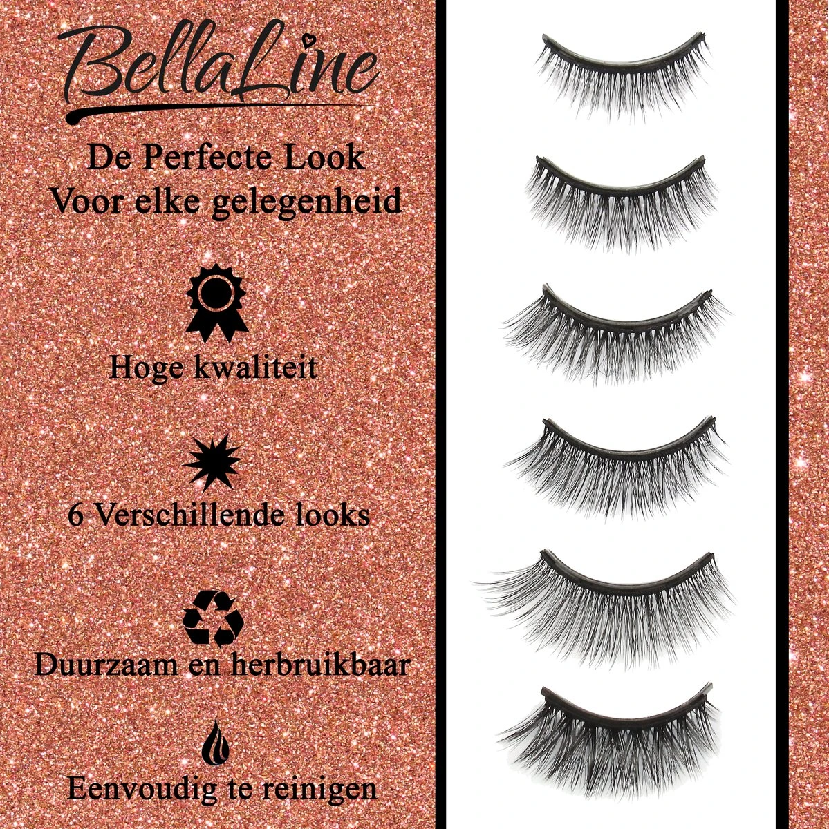 BellaLine – Magnetische Wimpers – 6 Set – 2 Eyeliners – Applicator – Nep Wimpers – Magnetic Eyelashes – Valse Wimpers – Wimper Extensions – Fake Lashes – Natuurlijke Look – Geen Lijm Nodig 2 BellaLine – Magnetische Wimpers – 6 Set – 2 Eyeliners – Applicator – Nep Wimpers – Magnetic Eyelashes – Valse Wimpers – Wimper Extensions – Fake Lashes – Natuurlijke Look – Geen Lijm Nodig - Afbeelding 2