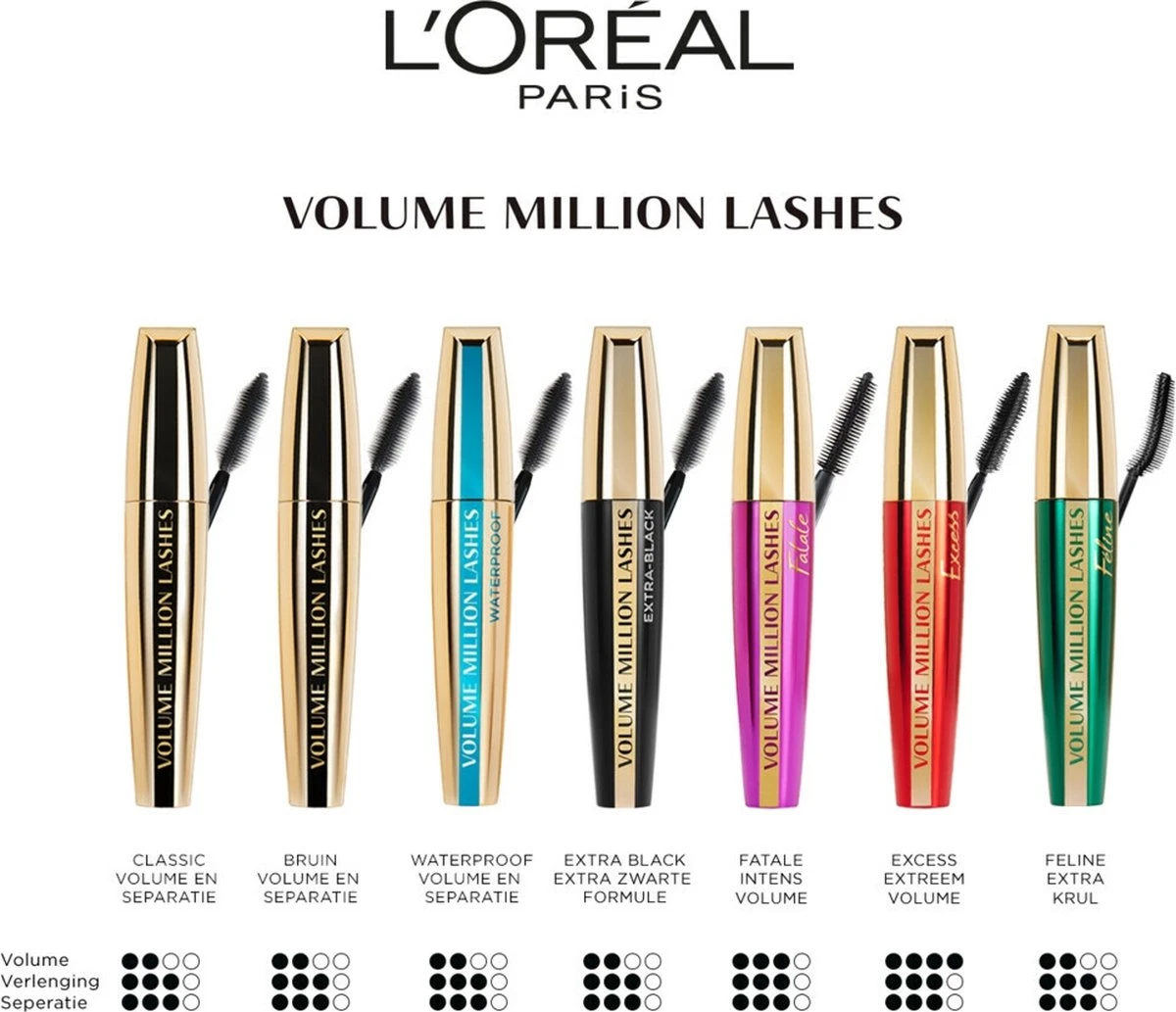 L’Oréal Paris Volume Million Lashes Mascara - Bruin 5 L’Oréal Paris Volume Million Lashes Mascara - Bruin - Afbeelding 5