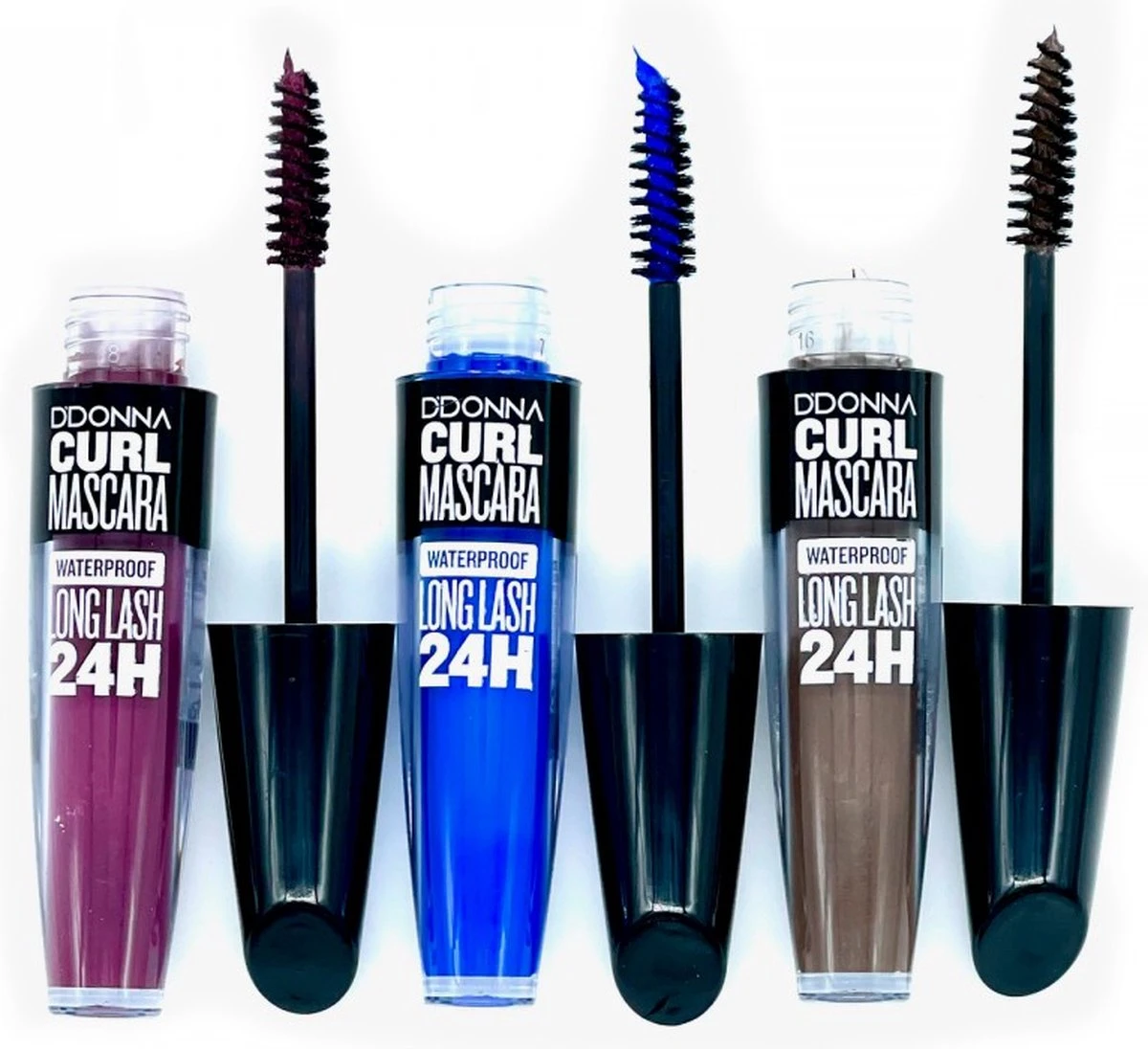 D'Donna - Curl Mascara - Blauw - Waterproof - 1 Flesje Met 8 Gram Inhoud 3 D'Donna - Curl Mascara - Blauw - Waterproof - 1 Flesje Met 8 Gram Inhoud - Afbeelding 3