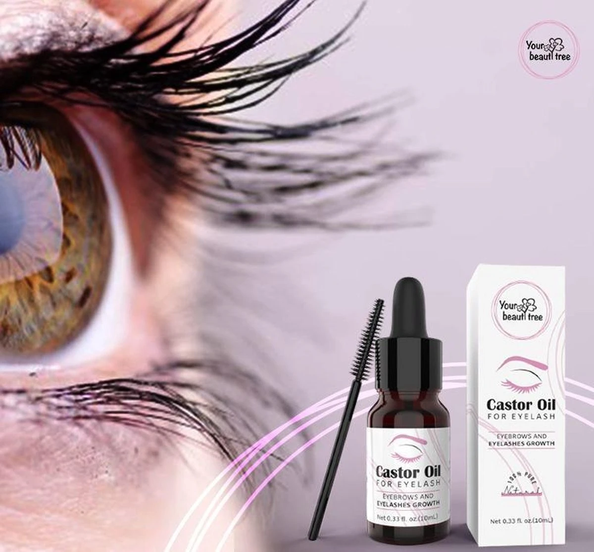 Your Beauty Tree ® Wimper Serum Met Echte Castor Olie |100% Natuurlijke Wimpergroei| Castor Oil Eyelash Serum|Wonder Olie | Wimper Groei | Wenkbrauw Serum | Lash Serum | Wimper Groeimiddel 9 Your Beauty Tree ® Wimper Serum Met Echte Castor Olie |100% Natuurlijke Wimpergroei| Castor Oil Eyelash Serum|Wonder Olie | Wimper Groei | Wenkbrauw Serum | Lash Serum | Wimper Groeimiddel - Afbeelding 9