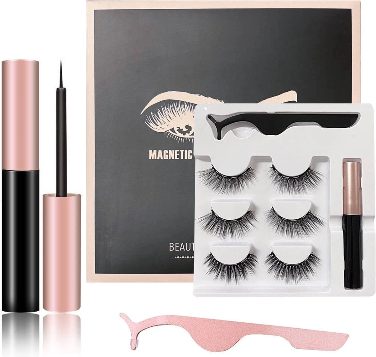 Magnetische Wimpers -Magnetische Eyeliner - 3 Set Wimpers - Magnetic Lashes - Eyelashes - Fake Lashes - 3D Wimpers 1 Magnetische Wimpers -Magnetische Eyeliner - 3 Set Wimpers - Magnetic Lashes - Eyelashes - Fake Lashes - 3D Wimpers