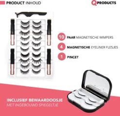 Qproducts Magnetische Wimpers - Nepwimpers - Wimperset Van 10 Wimpers 4 Eyeliners En Pincet - Inclusief Wimper Bewaardoos Met Ingebouwd Spiegeltje - Magneet Wimpers - Magnetic Lashes -Oogmake Up Winkel 1200x1162 2