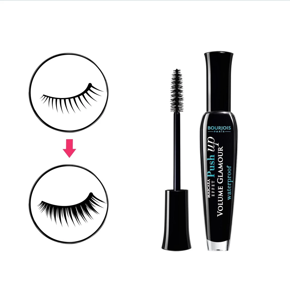 Bourjois Volume Glamour Push Up Waterproof - 71 Black - Mascara 4 Bourjois Volume Glamour Push Up Waterproof - 71 Black - Mascara - Afbeelding 4