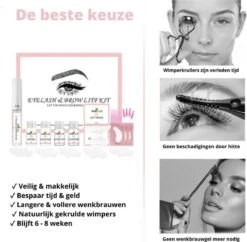 Merkloos Wimper & Wenkbrauw Lifting Set - Wimperlift - Wenkbrauwlift - Lashlift - Browlift - Proffesional Wimperlifting - Lash Lift - Wimperkit - Wenkbrauwkit - Permanent Gekrulde Wimpers - Lashes And Brows - Lash & Brow Kit -Oogmake Up Winkel 1200x1177 1