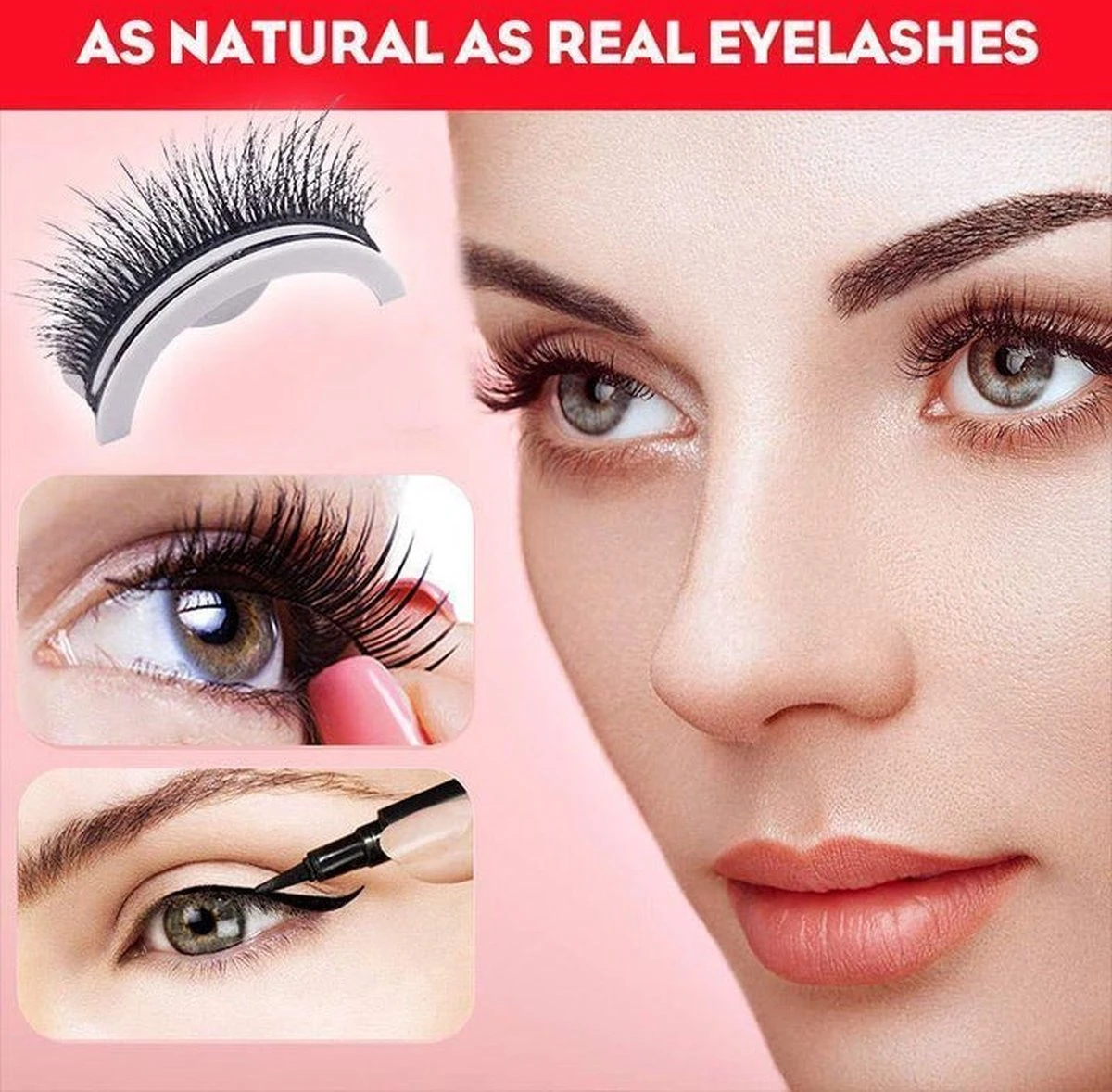 Nep Wimpers | Wimpers Zonder Lijm - Wasbaar- Waterbestendig - Windbestendig - Herbruikbaar - Extra Herbruikbare Plakrand-In Een Flits Mooi |||| 4 Nep Wimpers | Wimpers Zonder Lijm - Wasbaar- Waterbestendig - Windbestendig - Herbruikbaar - Extra Herbruikbare Plakrand-In Een Flits Mooi |||| - Afbeelding 4