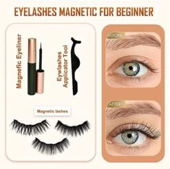 24 Magnetische Wimpers Met Eyelinerkit / 12 Paar- Herbruikbare Magnetische Wimpers - Natuurlijk Ogende Wimperspakket, 2 Buizen Magnetische Eyeliner, 3D Magnetische Nepwimperskit Met Wimperpincet - Magnetische Wimpers -Oogmake Up Winkel 1200x1190 6