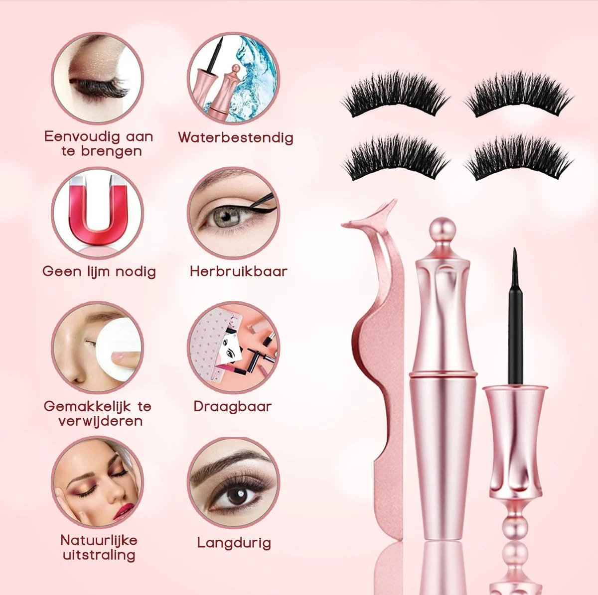 Merkloos La Liva Magnetische Wimpers - Inclusief Eyeliner En Wimper Pincet - 5 Magneetjes - Wimperextentions - Wimperlifting Set - Lash Lift 3 Merkloos La Liva Magnetische Wimpers - Inclusief Eyeliner En Wimper Pincet - 5 Magneetjes - Wimperextentions - Wimperlifting Set - Lash Lift - Afbeelding 3