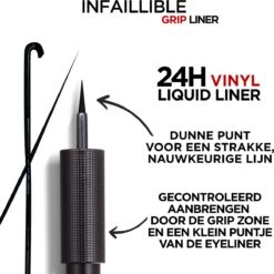 L'Oréal Paris Infailible Gip 24h Vinyl Liquid Liner Zwart - 3ml -Oogmake Up Winkel 1200x1198 28