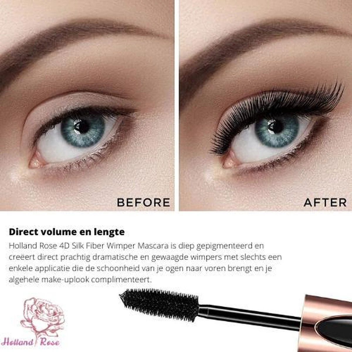4D Fiber Waterproof Mascara - Zwart - Lange En Volle Wimpers 5 4D Fiber Waterproof Mascara - Zwart - Lange En Volle Wimpers - Afbeelding 5