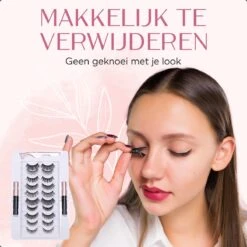 Magnetische Wimpers Met Eyeliner Set - Magnetic Lashes - Magneet - 10 Sets Nepwimpers Met 2 Eyeliners En 1 Applicator - Zwart -Oogmake Up Winkel 1200x1200 655
