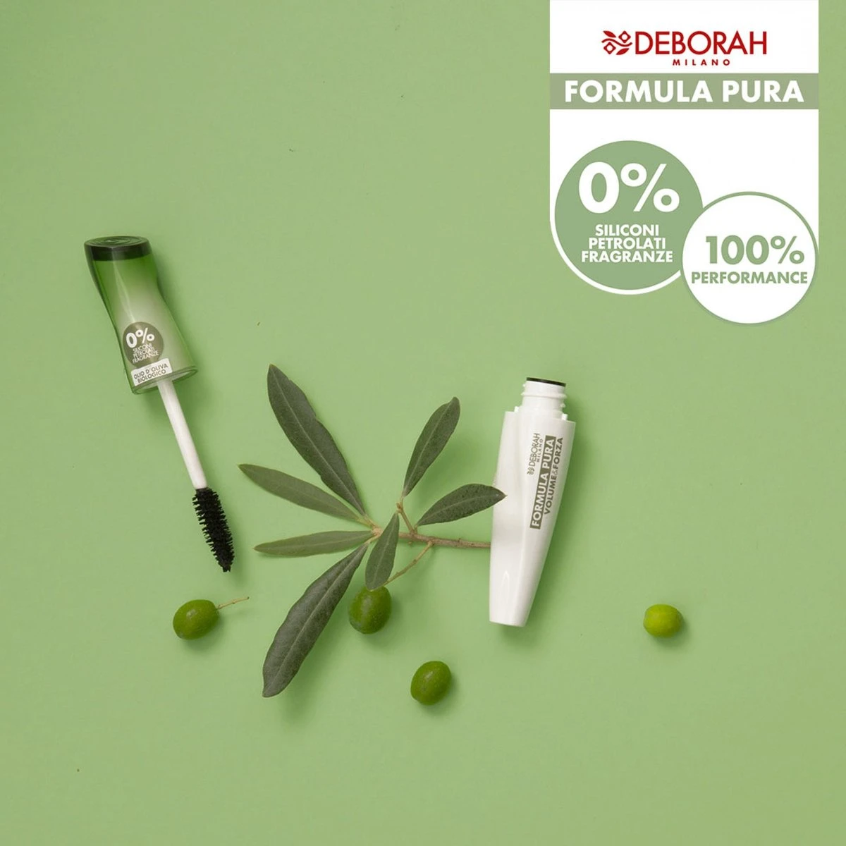 Deborah Milano Formula Pura Volume & Forza Mascara - Volume Mascara Voor De Gevoelige Ogen - 96% Natuurlijke Ingrediënten - Beschermend En Voedend - Zwart - 12 Ml 2 Deborah Milano Formula Pura Volume & Forza Mascara - Volume Mascara Voor De Gevoelige Ogen - 96% Natuurlijke Ingrediënten - Beschermend En Voedend - Zwart - 12 Ml - Afbeelding 2