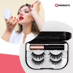 Qproducts Magnetische Wimpers - Nepwimpers - Wimperset Van 10 Wimpers 4 Eyeliners En Pincet - Inclusief Wimper Bewaardoos Met Ingebouwd Spiegeltje - Magneet Wimpers - Magnetic Lashes -Oogmake Up Winkel 1200x1200 688