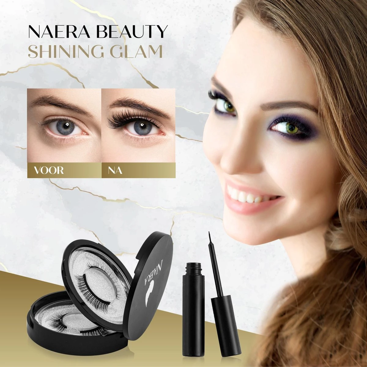 Naera Magnetische Wimpers Set - Inclusief Wimperzetter, Wimperhouder, Wimperschaar En 3 Flesjes Waterproof Eyeliner - 30 Keer Herbruikbaar - 12 Paar 5 Naera Magnetische Wimpers Set - Inclusief Wimperzetter, Wimperhouder, Wimperschaar En 3 Flesjes Waterproof Eyeliner - 30 Keer Herbruikbaar - 12 Paar - Afbeelding 5