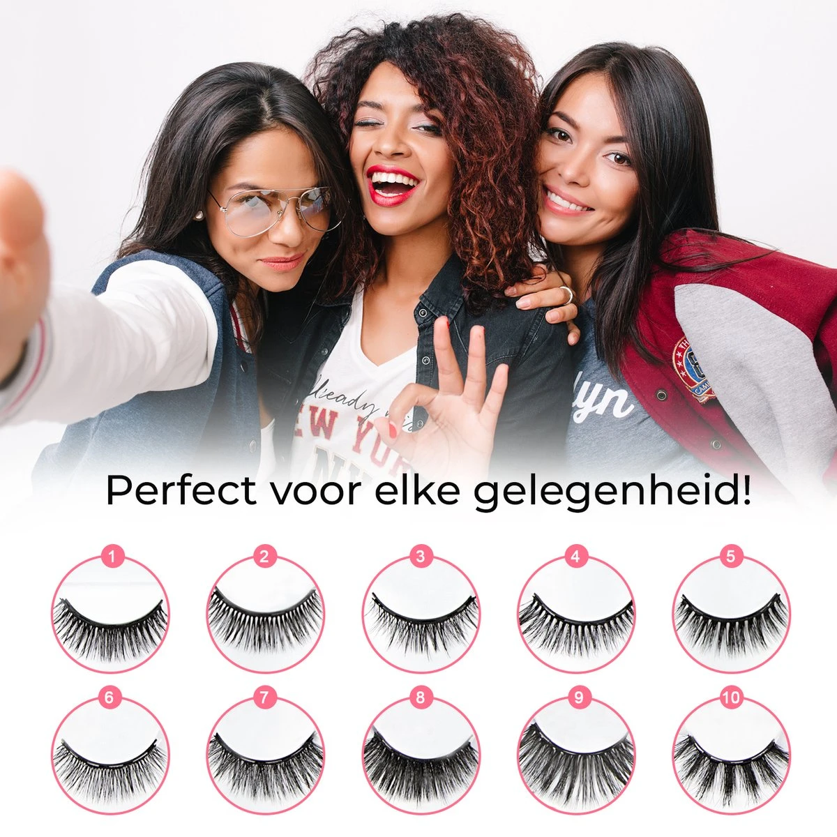 Mina Beauty Magnetische Wimpers – Magnetic Lashes - Wimperset (10 Stuks) Met 2 Magnetische Eyeliners En Een Applicator 5 Mina Beauty Magnetische Wimpers – Magnetic Lashes - Wimperset (10 Stuks) Met 2 Magnetische Eyeliners En Een Applicator - Afbeelding 5