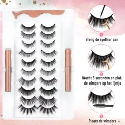 Mina Beauty Magnetische Wimpers – Magnetic Lashes - Wimperset (10 Stuks) Met 2 Magnetische Eyeliners En Een Applicator 16 Mina Beauty Magnetische Wimpers – Magnetic Lashes - Wimperset (10 Stuks) Met 2 Magnetische Eyeliners En Een Applicator -Oogmake Up Winkel 1200x1200 777
