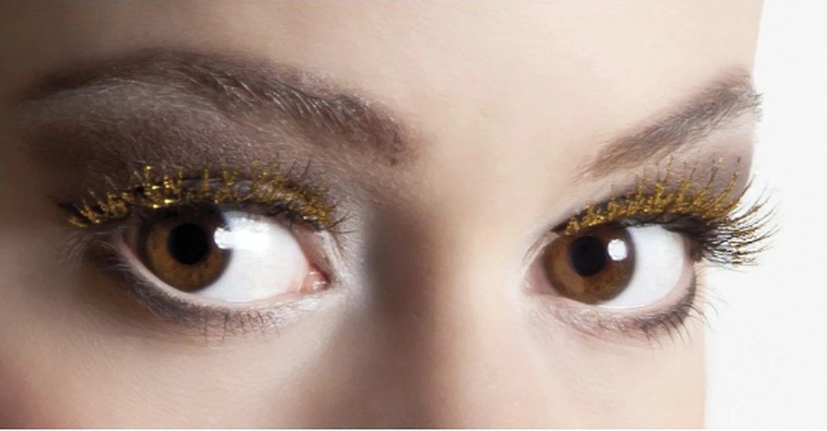 Smiffys BOLAND BV - Nep Wimpers Met Goudkleurige Glitters 3 Smiffys BOLAND BV - Nep Wimpers Met Goudkleurige Glitters - Afbeelding 3