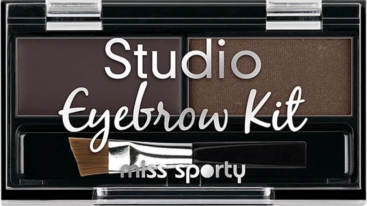 Miss Sports - Studio Eyebrow Kit Palette To Makeup Eyebrows 001 Medium Brown 1.1G 1 Miss Sports - Studio Eyebrow Kit Palette To Makeup Eyebrows 001 Medium Brown 1.1G