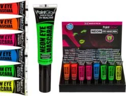 Merkloos PAINTGLOW UV EYE MASCARA SET - 8 Stuks - NEON - Feest Make Up - Carnaval