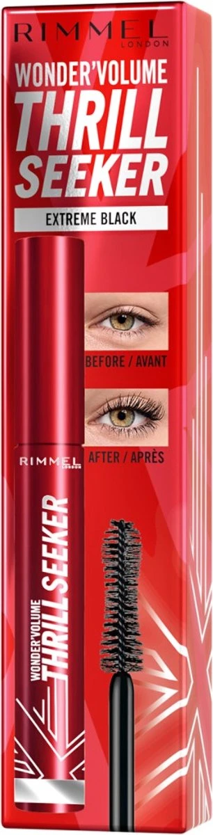 Rimmel London Wonder'Volume Thrill Seeker Mascara - 001 Extreme Black 2 Rimmel London Wonder'Volume Thrill Seeker Mascara - 001 Extreme Black - Afbeelding 2