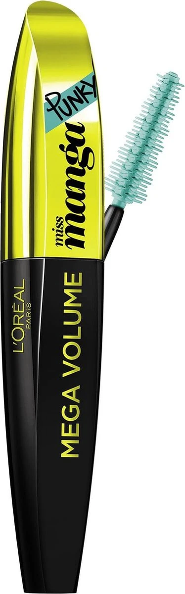 L'Oréal Mega Volume Miss Manga Punky Mascara - Green 3 L'Oréal Mega Volume Miss Manga Punky Mascara - Green - Afbeelding 3
