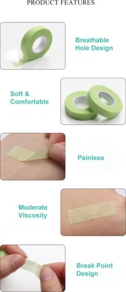 Lashes & More - Wimpertape - Wit - Wimperextensions - Wimper Tape - Beautytape - Medische Tape - Wimper Tool - Hyperallergeen - Huidvriendelijk – Tape – Non Wooven Tape -Oogmake Up Winkel 517x1200 6