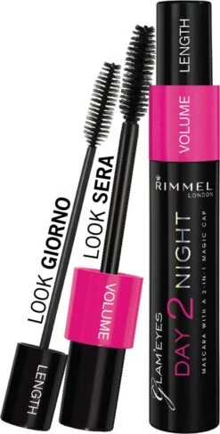 Rimmel London Day2Night 2-in-1 Mascara Voor Een Dag- En Avondlook - 001 Black -Oogmake Up Winkel 608x1200 1