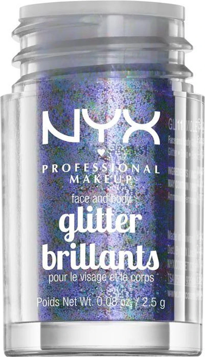 NYX PROFESSIONAL MAKEUP FACE & BODY GLITTER - VIOLET 2 NYX PROFESSIONAL MAKEUP FACE & BODY GLITTER - VIOLET - Afbeelding 2