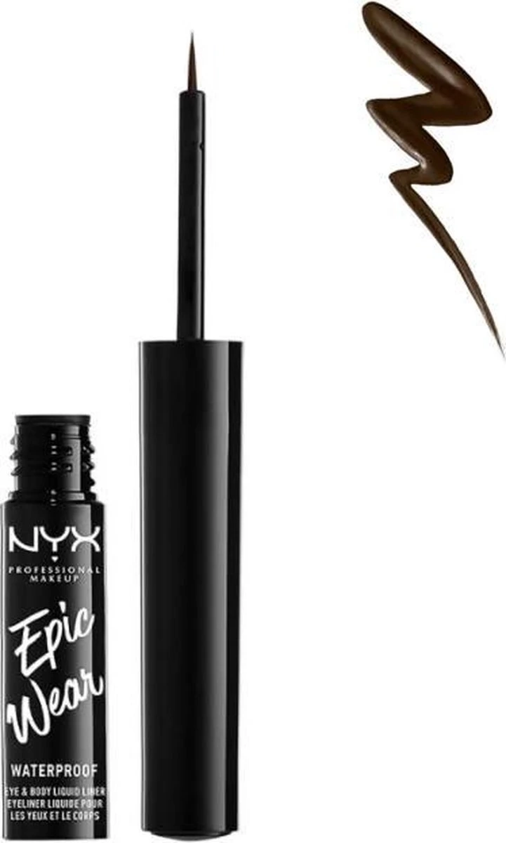 NYX Professional Makeup Epic Wear Liquid EyeLiner - Brown EWSPLL02 - 3,5 Ml 4 NYX Professional Makeup Epic Wear Liquid EyeLiner - Brown EWSPLL02 - 3,5 Ml - Afbeelding 4