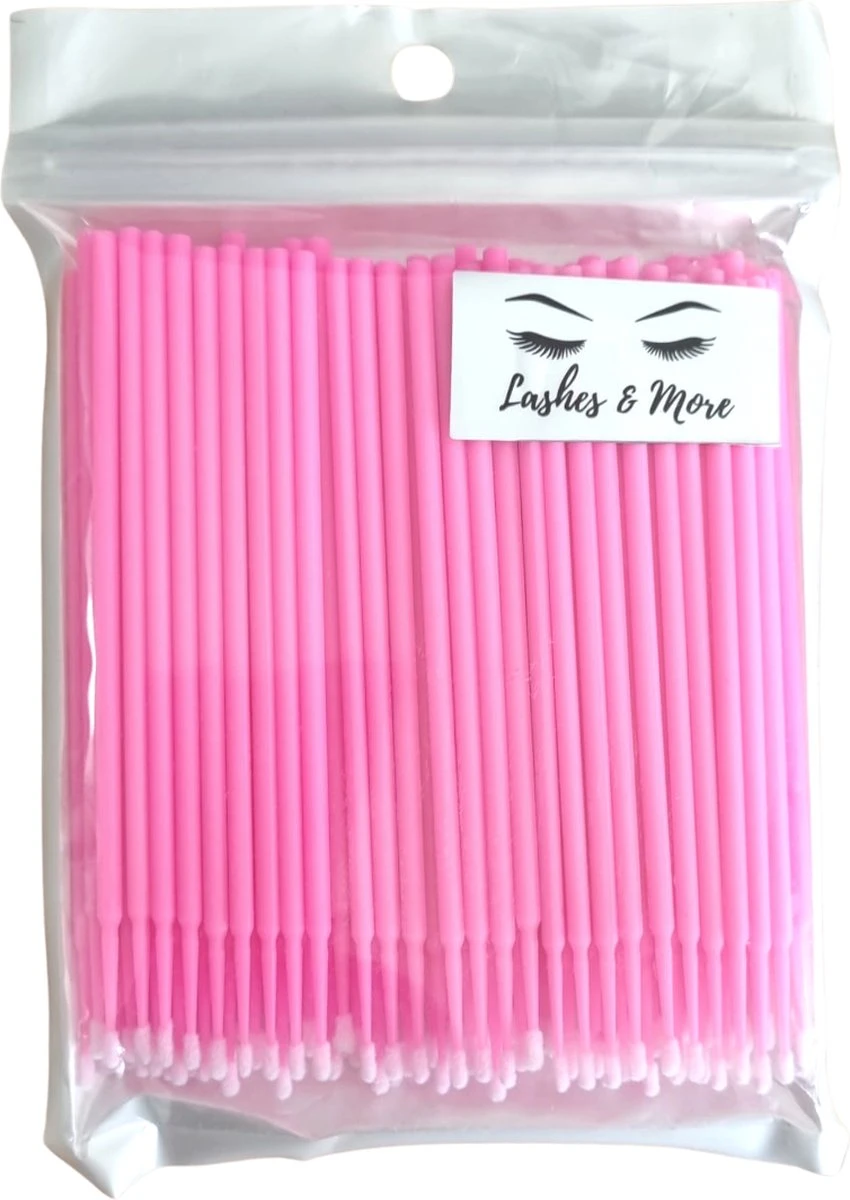 Lashes & More - 100 Stuks Wegwerp Microbrushes - Roze - Wimpers Uitbreiding - Individuele Lash Verwijderen - Wattenstaafje - Micro Borstel Voor Wimper Extensions Tool- Microbrush 2 Lashes & More - 100 Stuks Wegwerp Microbrushes - Roze - Wimpers Uitbreiding - Individuele Lash Verwijderen - Wattenstaafje - Micro Borstel Voor Wimper Extensions Tool- Microbrush - Afbeelding 2
