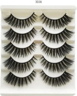 Without Lemons 3D Wimpers 3D36- 5 Paar - Natuurlijke Kunst Wimpers - Nep Wimpers - Valse Wimpers - Zwart - Wimper Extension - Stijlvol - Fake Eyelashes - Natuurlijk - Stijvol - Make Up - 15cm