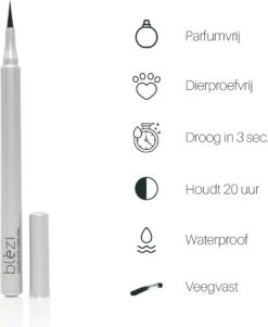 Blèzi® Liquid Eye Liner Pen 10 Intense Black - Eyeliner Zwart Waterproof - Mat Zwart -Oogmake Up Winkel 984x1200