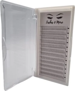 Lashes & More - Nepwimpers - 3D 12mm 0.07 D Krul - Pre-Made Volume Fans – Russian Volume – Pre-Made Fans- Wimperextensions – Wimper Extensions - Verkrijgbaar In Lengte 8mm Tot 15mm